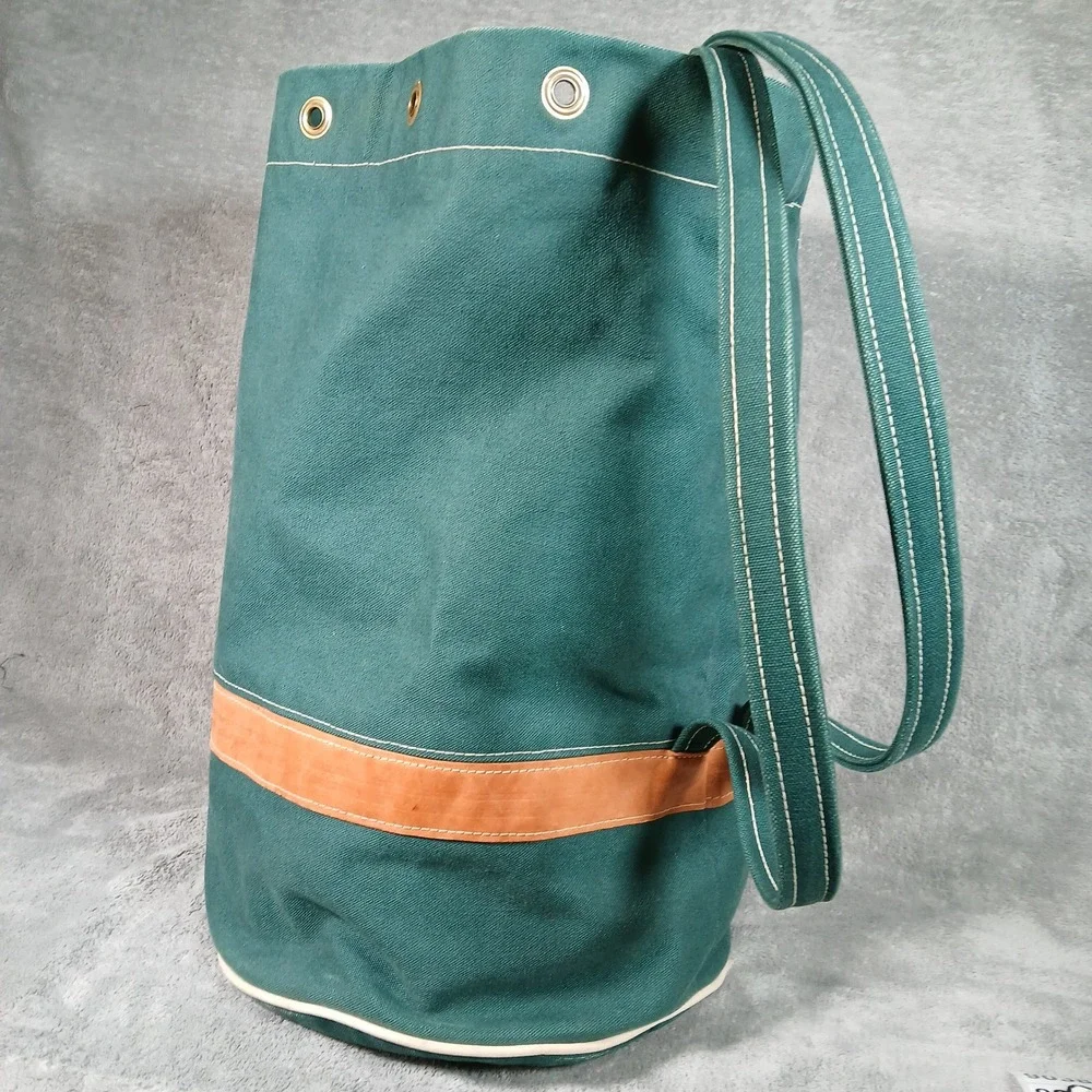 Dennis Kyte Starbuck Duffle Bag Green Canvas Nautical Travel 1980s Vintage